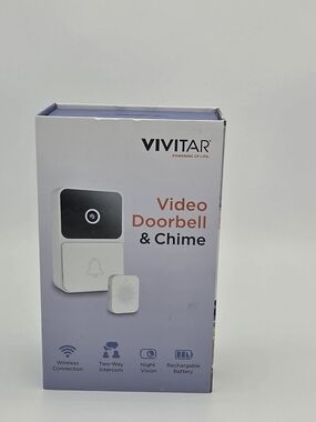 Vivitar White Video Doorbell & Chime - Wireless Two-Way Intercom